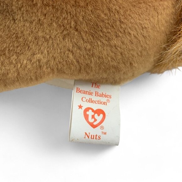 TY Beanie Babies Nuts The Squirrel 8" Plush Toy Brown Collectible 1996 NWT - Picture 5 of 6